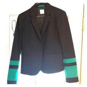 Academy blazer.  navy with teal detail blazer